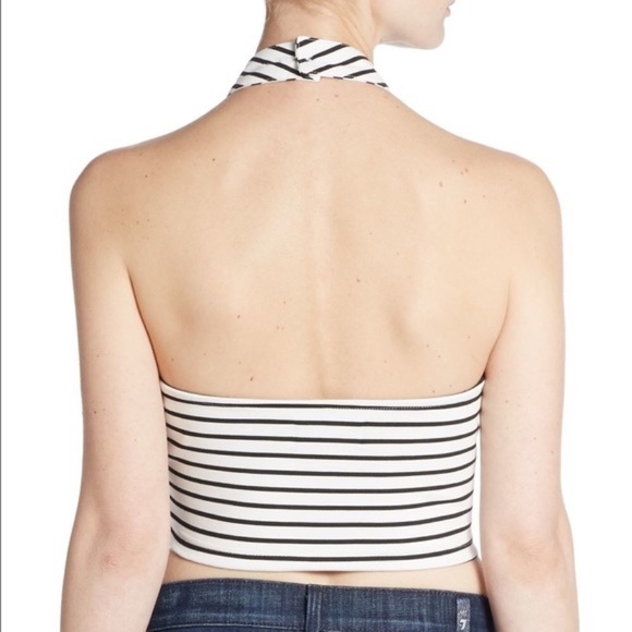 MINKPINK Striped Halter Crop Top - Picture 2 of 3